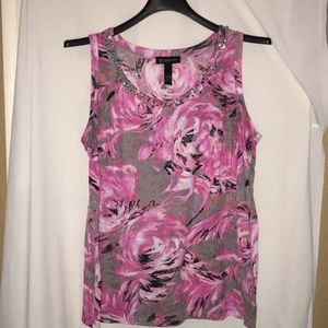 Inc. tank top with heel detailing at collar